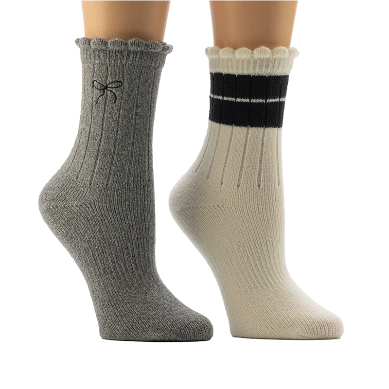 Ženske 4 x 2 rebraste čarape Cozy Home
